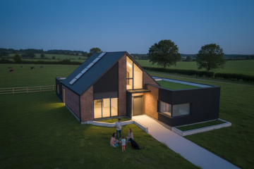 Front render of the new dormer bungalow at Lowood, Belbroughton Road, Clent, designed by Lapworth Architects near Bromsgrove.